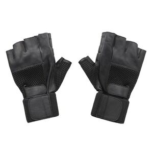 100% Genuine Leather Fingerless Gloves (8 x 4.5 x 1) Black